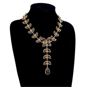 REGAL PURPLE LARIAT | Statement Crystal Drop Necklace | NEW